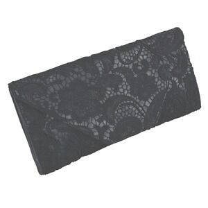 Y2K Black Burnout Lace Clutch Purse – Romantic Evening Envelope Bag Vamp Goth